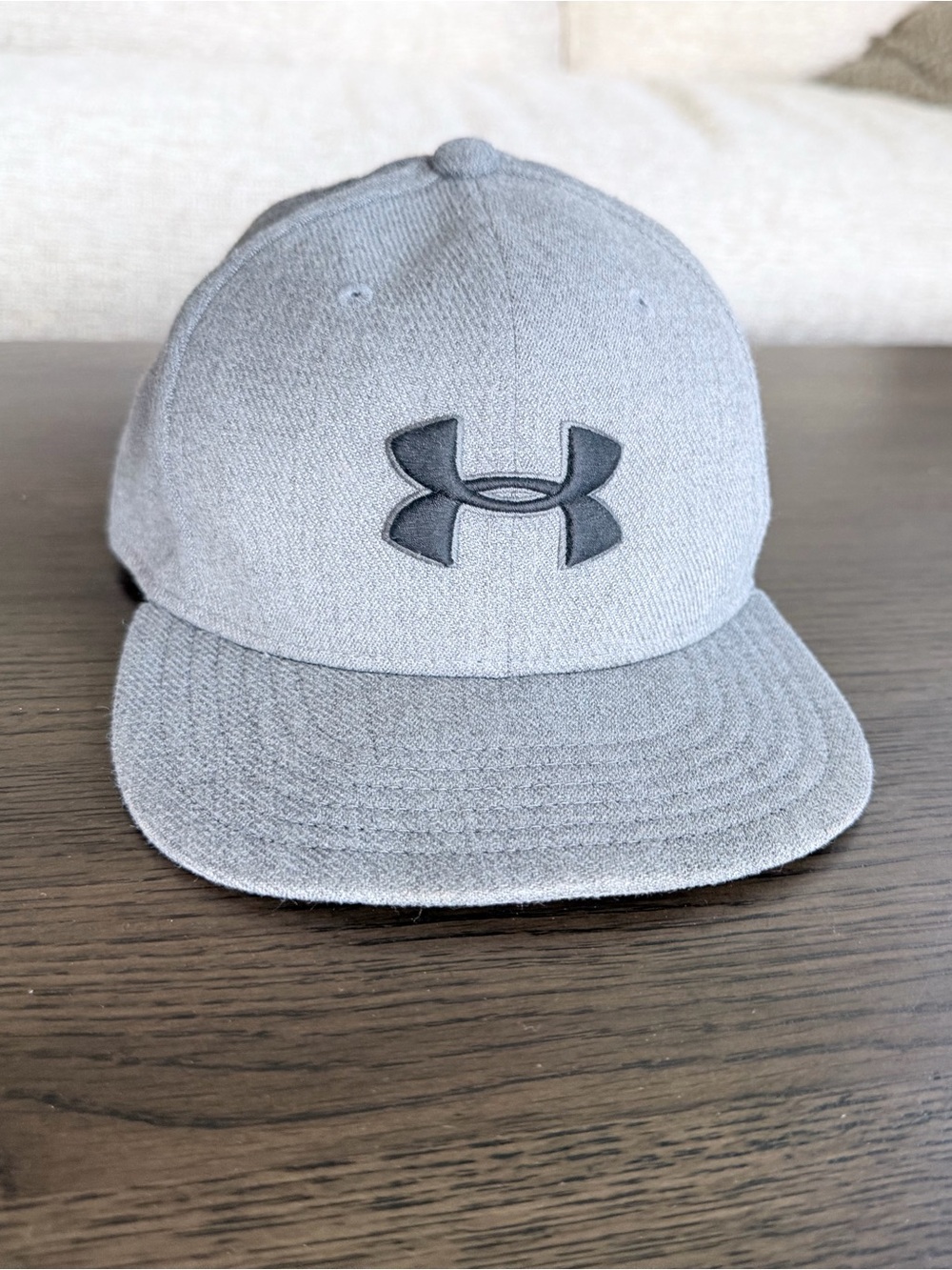 Under Armour Light Gray Youth Snapback Hat with Embroidered Logo